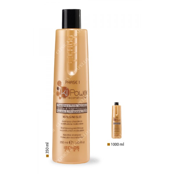 Echosline Ki Power PHASE 1 Shampoo cheratinico preparatore ricostruzione molecolare 350 ml 1000 ml